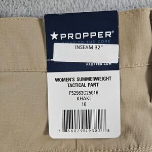 NEW Propper Lightweight Tactical Pants Women Khaki Size 16 Inseam 32